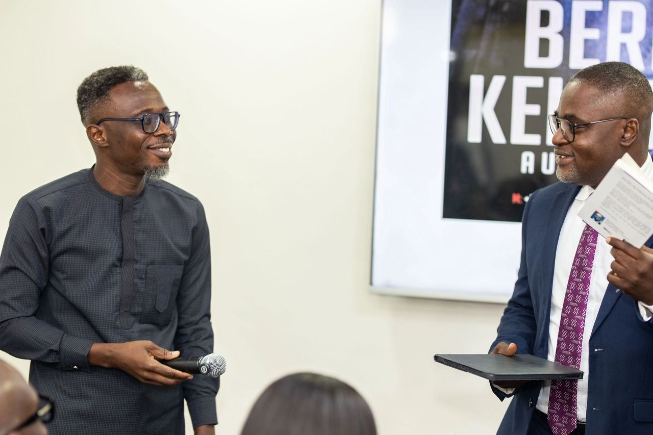Bernard in conversation with a corporate event participant