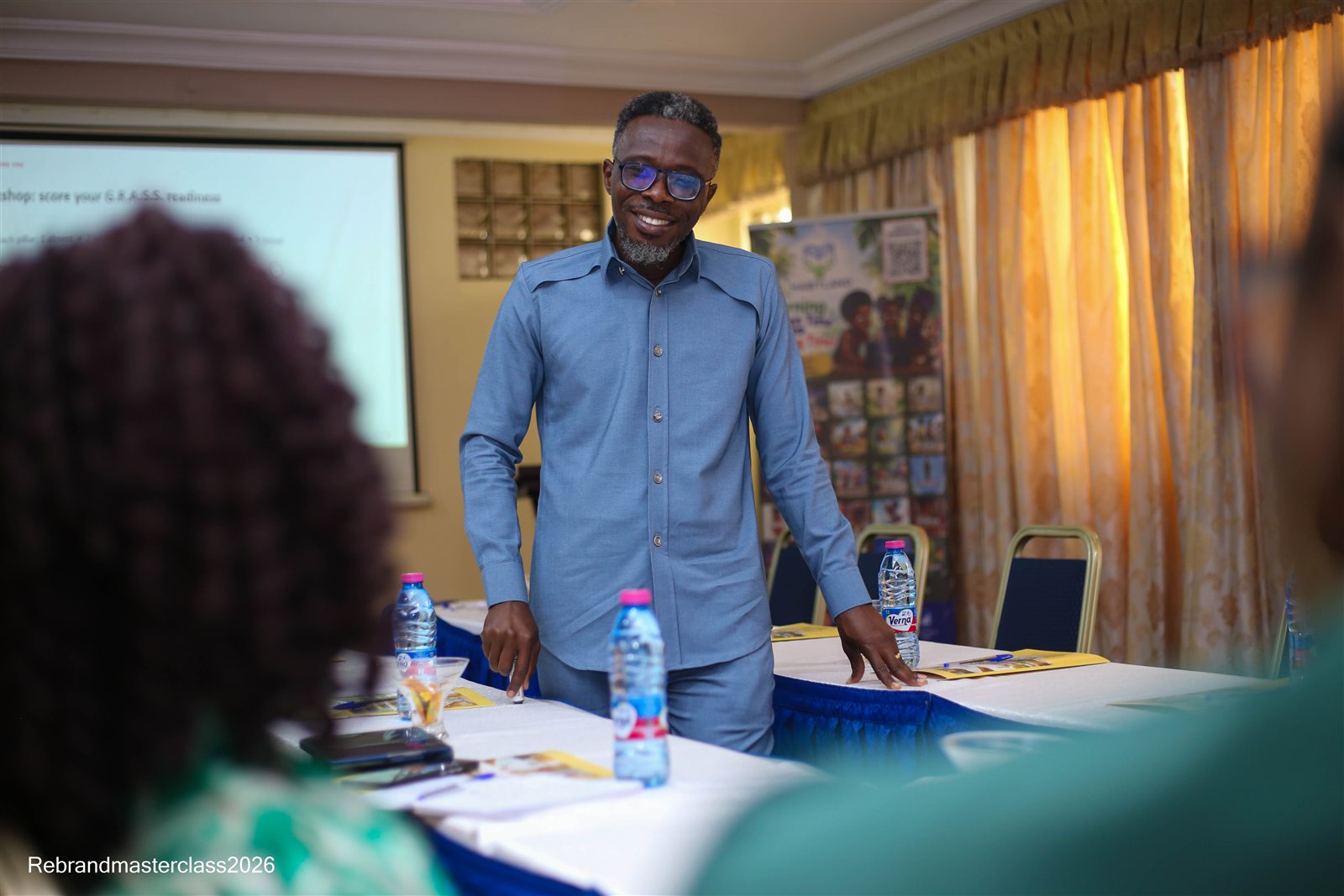 Bernard engaging participants during a Rebrand masterclass